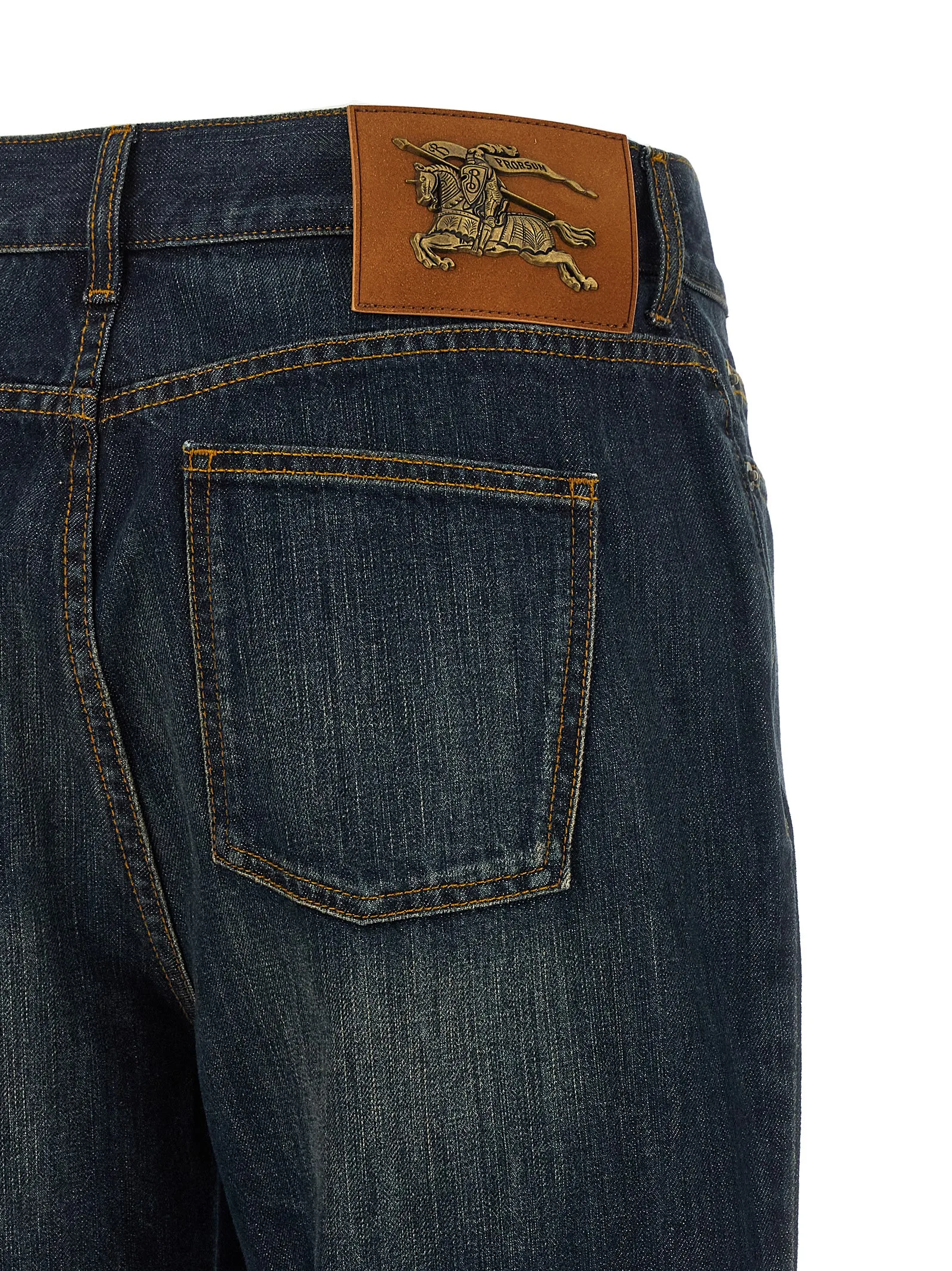 Blue Cotton Flared Jeans - Image 4