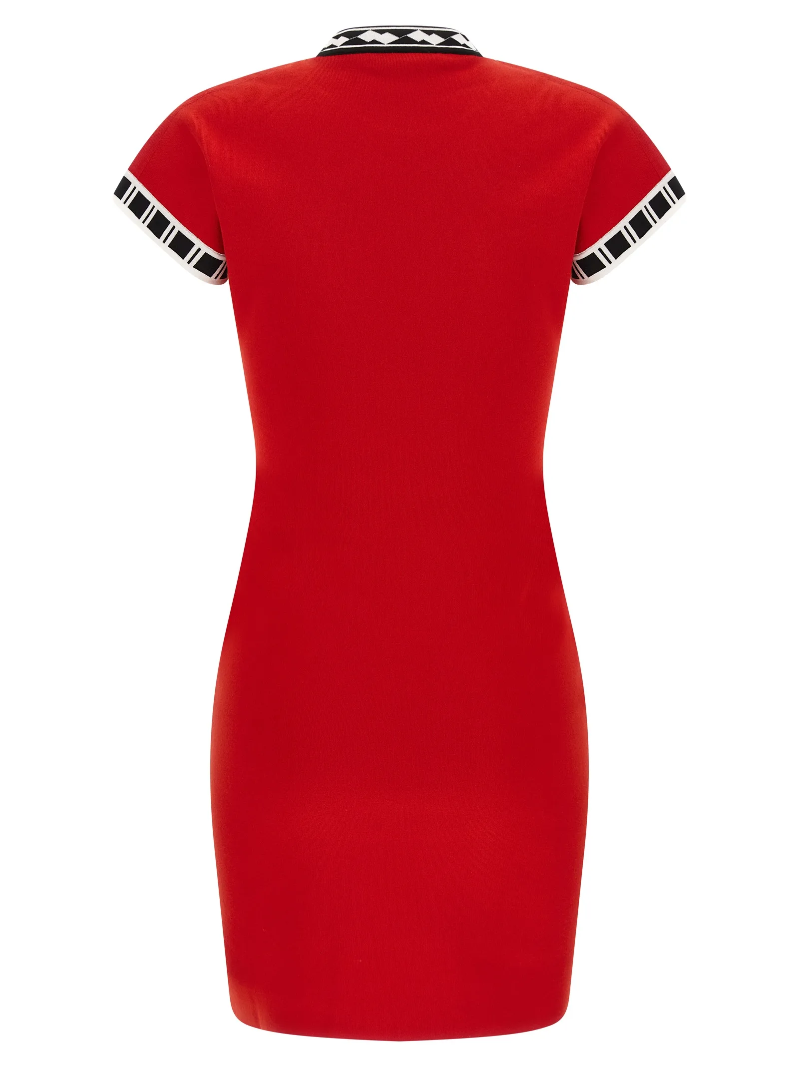 Red Cotton Short Dress - Image 2