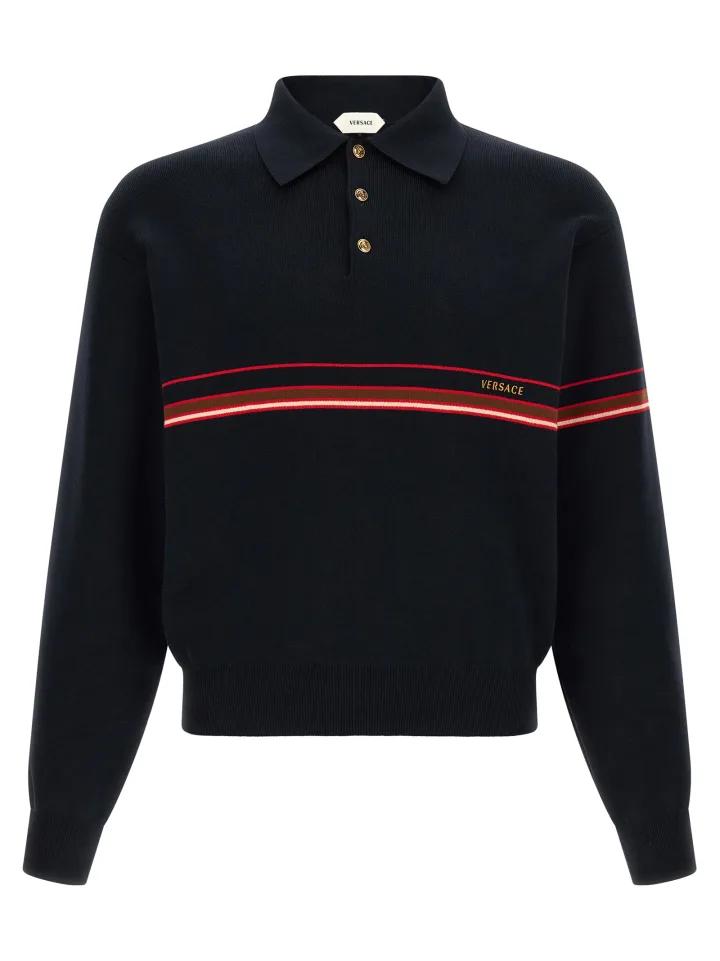 Blue Cotton Polo Shirt