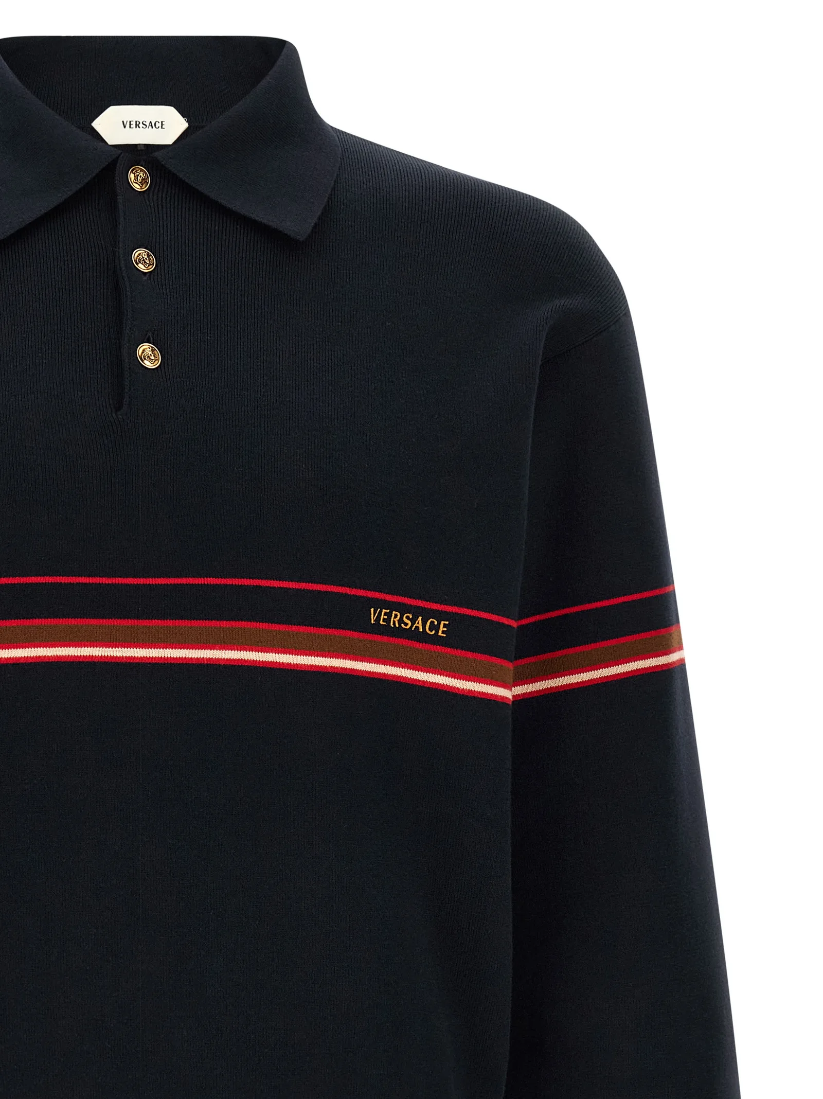 Blue Cotton Polo Shirt - Image 3