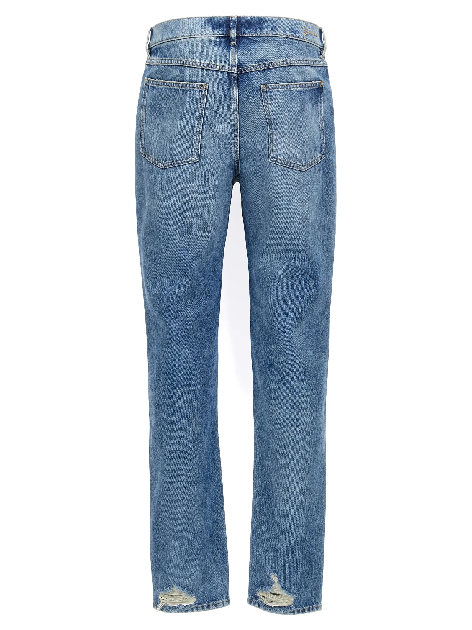 Blue Cotton Straight-Leg Jeans - Image 2