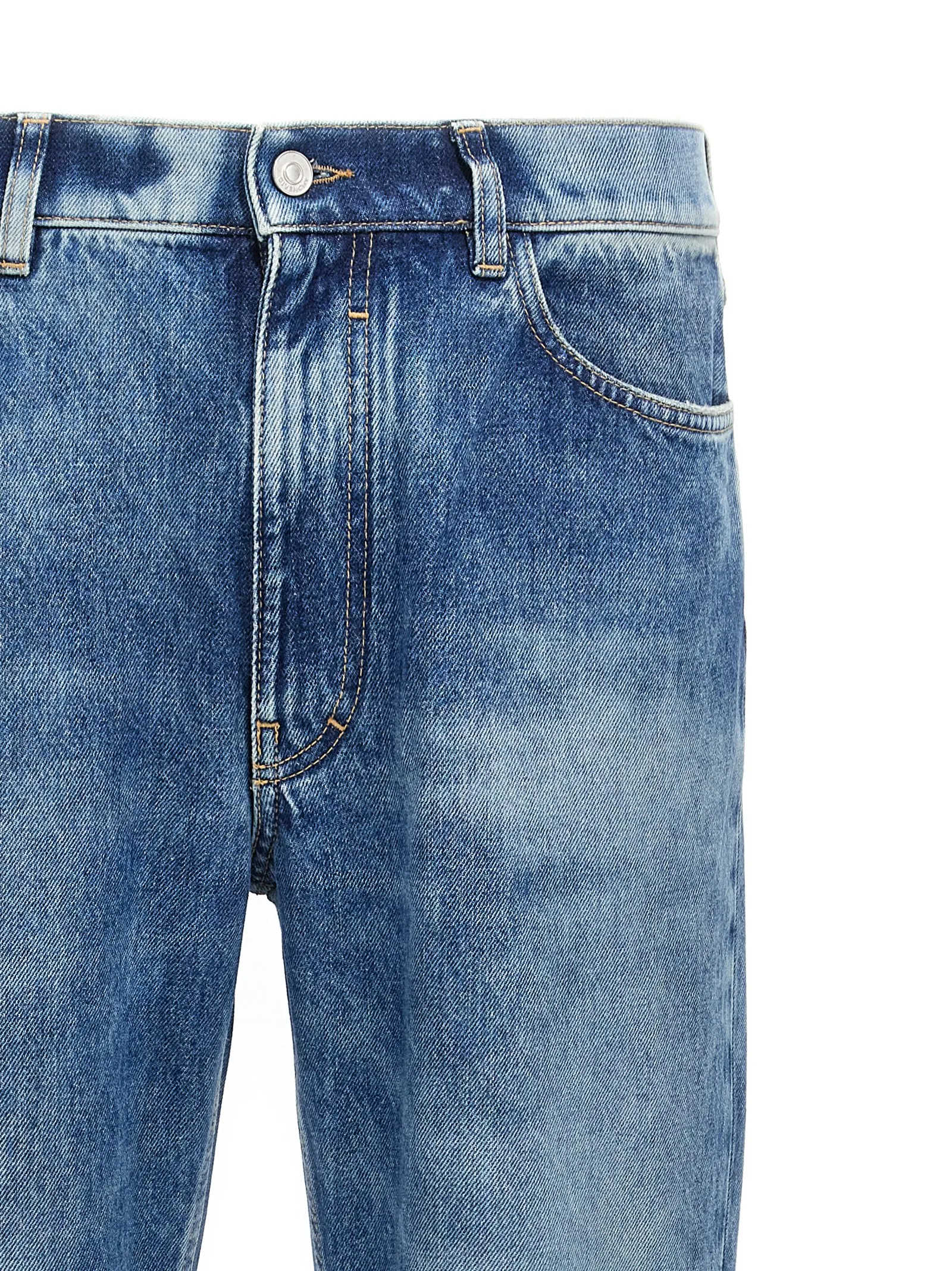 Blue Cotton Straight-Leg Jeans - Image 3