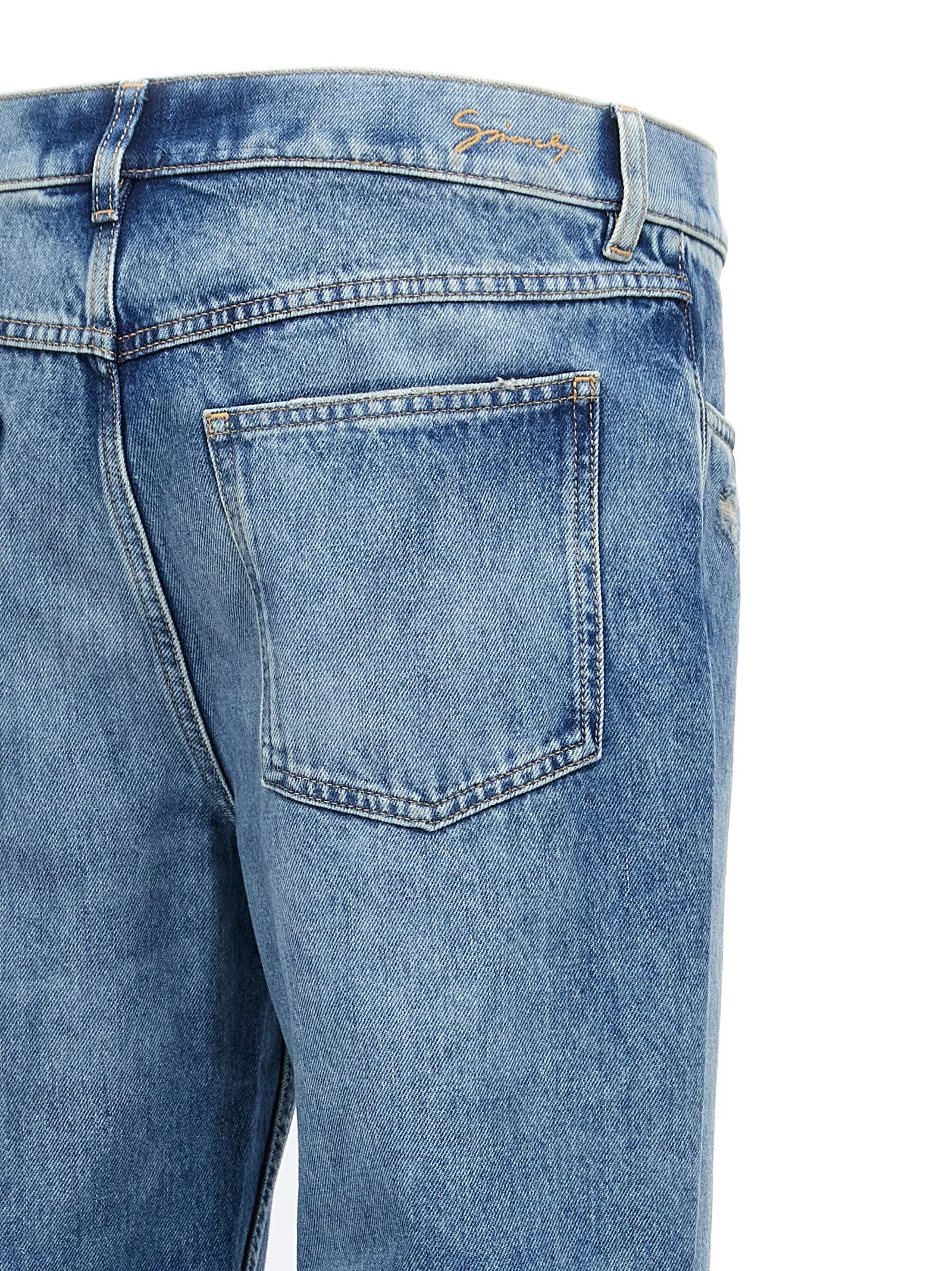 Blue Cotton Straight-Leg Jeans - Image 4
