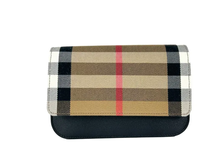 Burberry Small Leather Madison Crossbody Check Bag