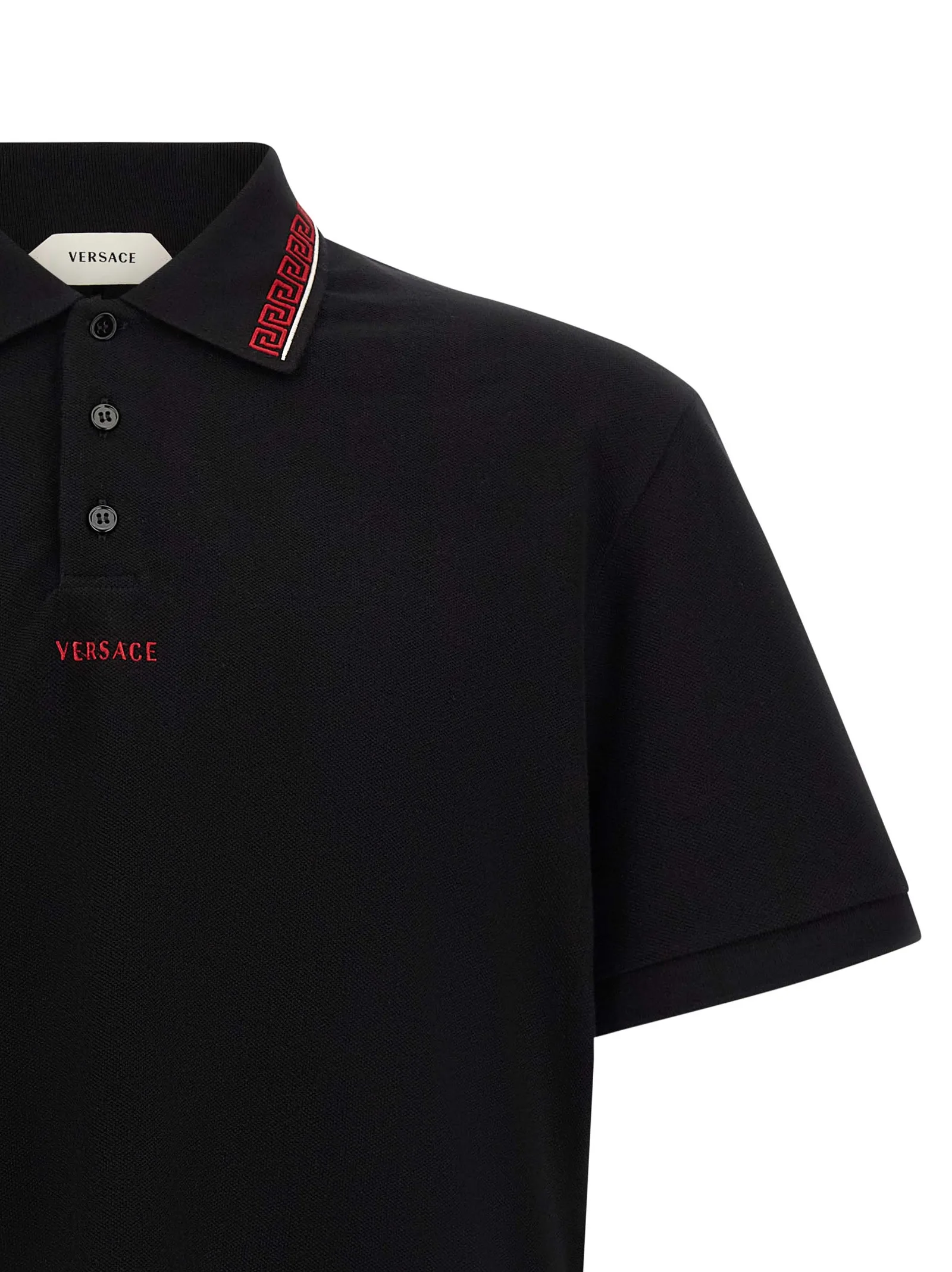 Black Cotton Polo Shirt - Image 3
