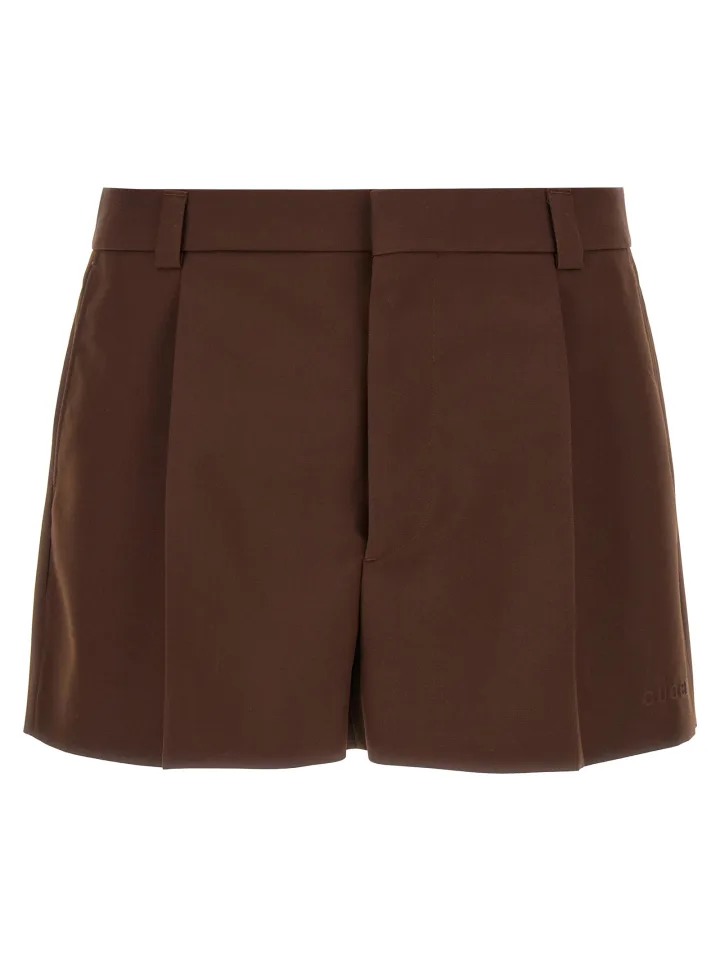 Brown Wool Bermuda Shorts