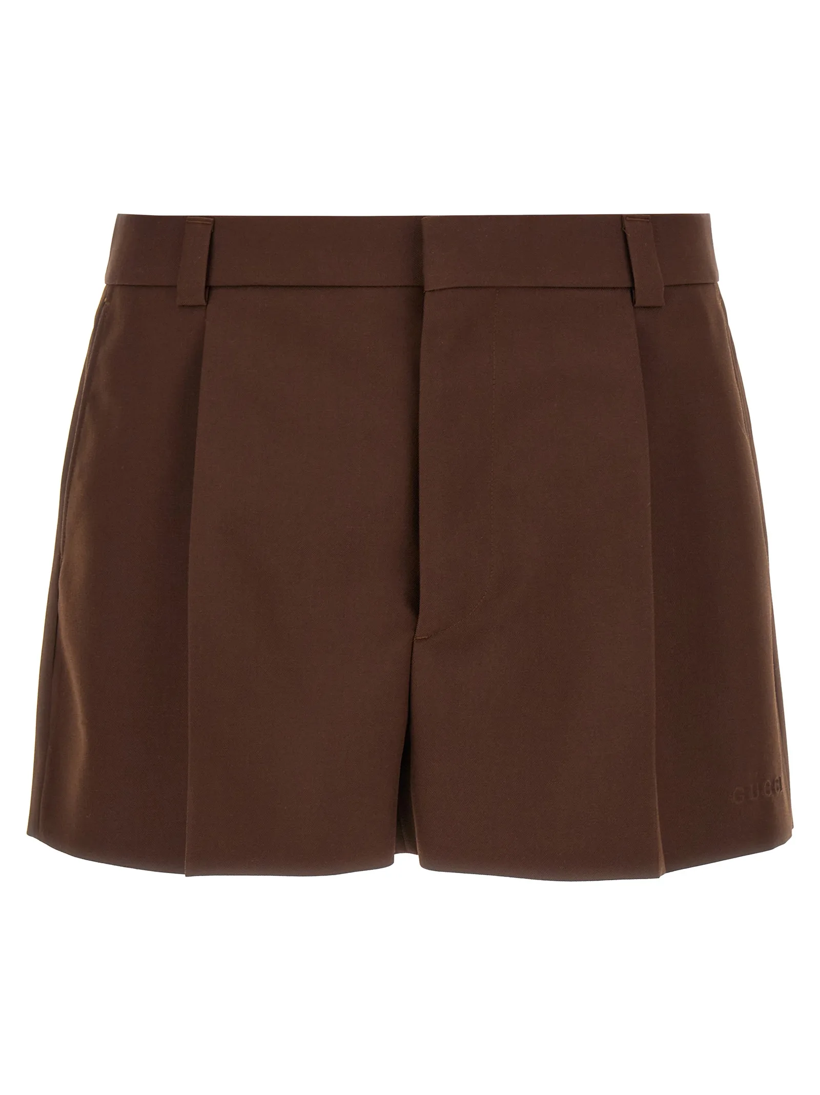 Brown Wool Bermuda Shorts