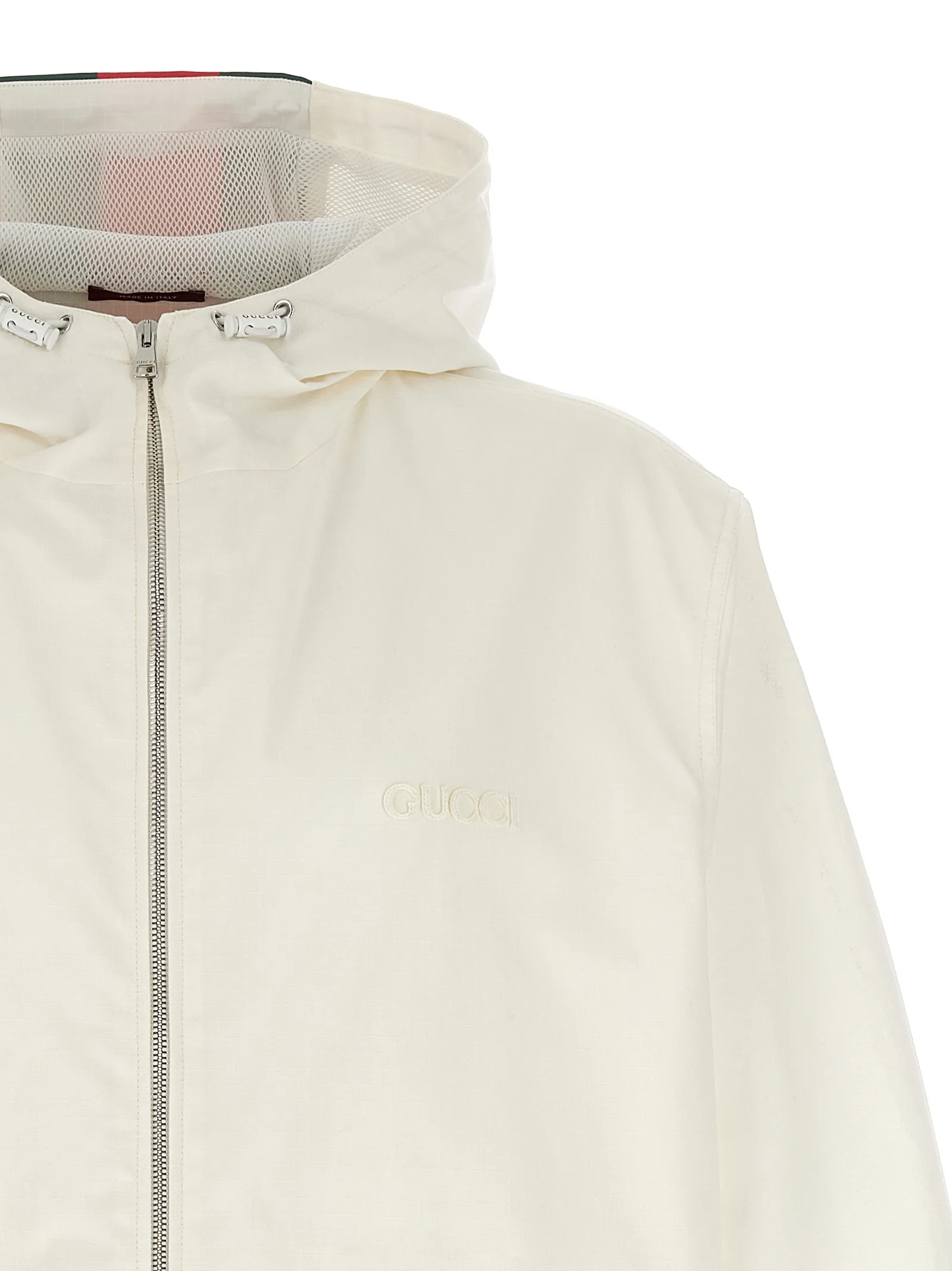 White Cotton Shell Jacket - Image 3