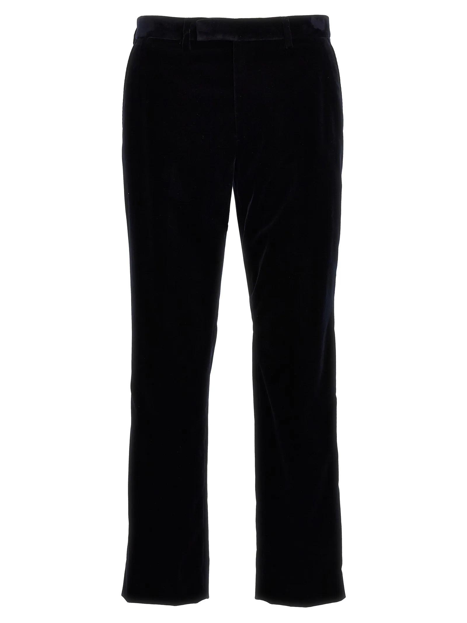 Blue Cotton Casual Pants