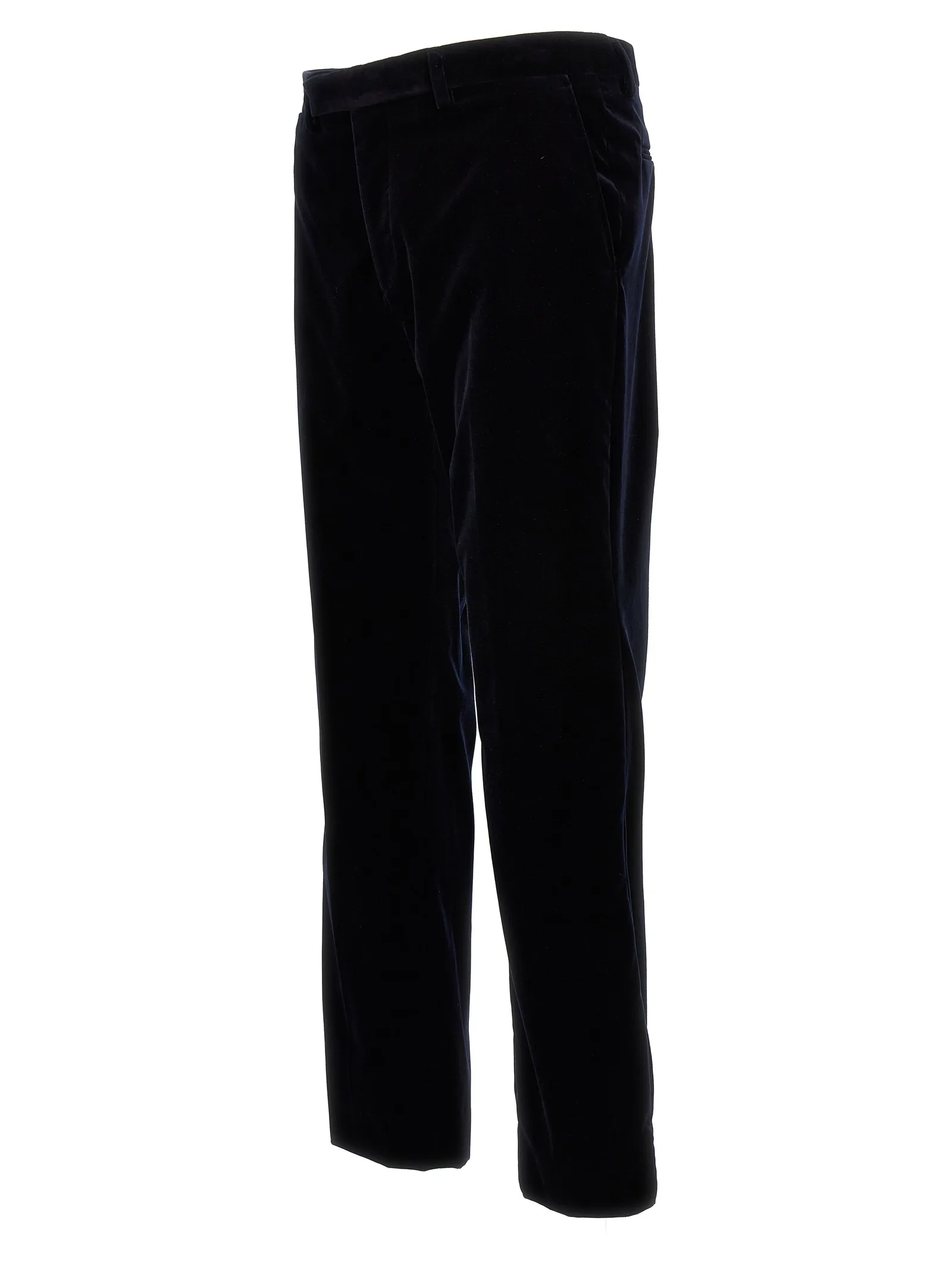 Blue Cotton Casual Pants - Image 3