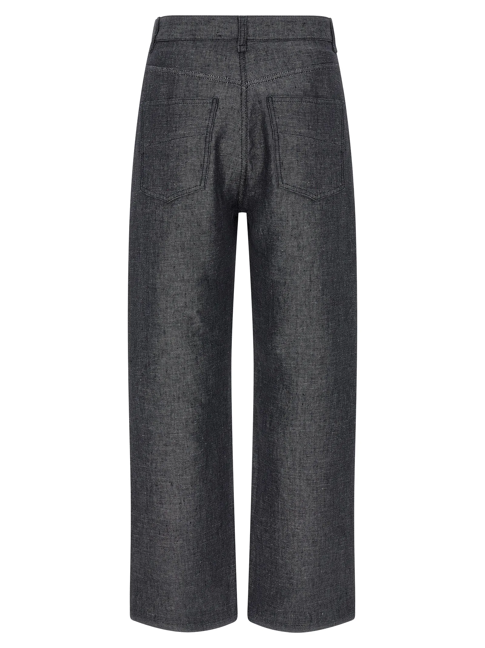 Gray Linen Straight - Leg Jeans - Image 2