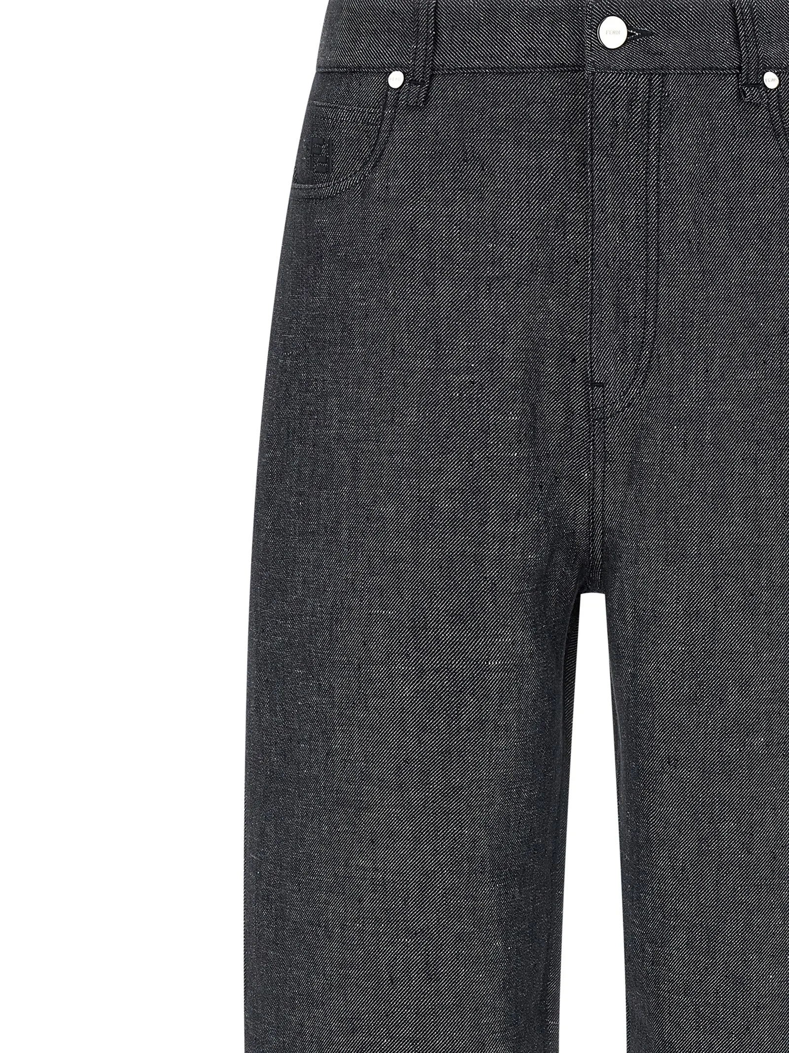 Gray Linen Straight - Leg Jeans - Image 3