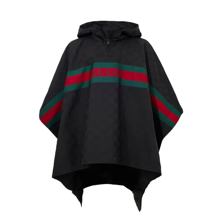 Black Polyester Trench Coat