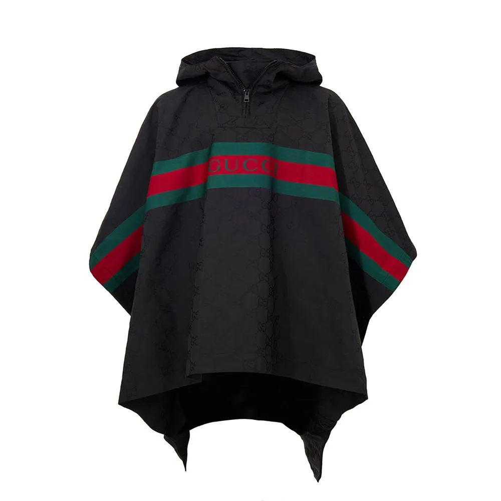 Black Polyester Trench Coat