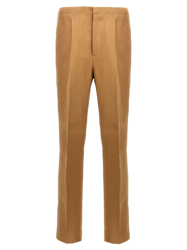 Beige Paper Casual Pants