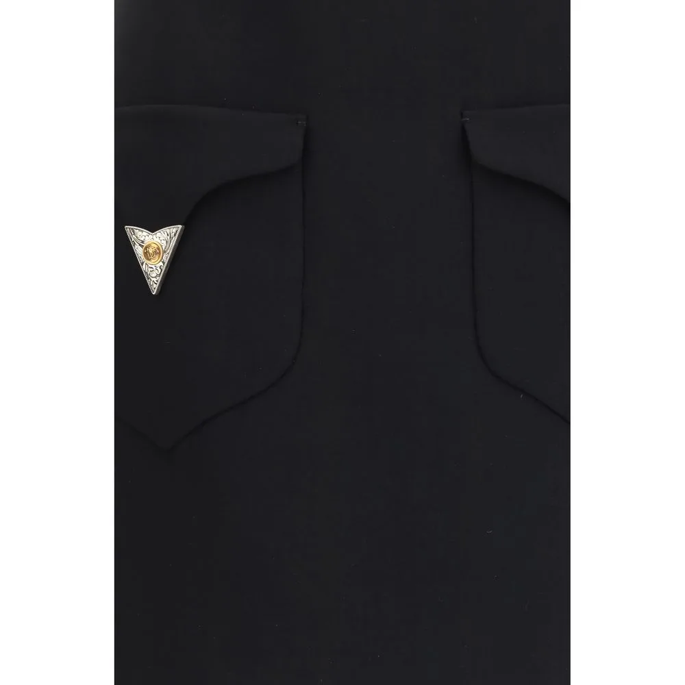 Black Wool Oves Aries Mini Skirt - Image 3