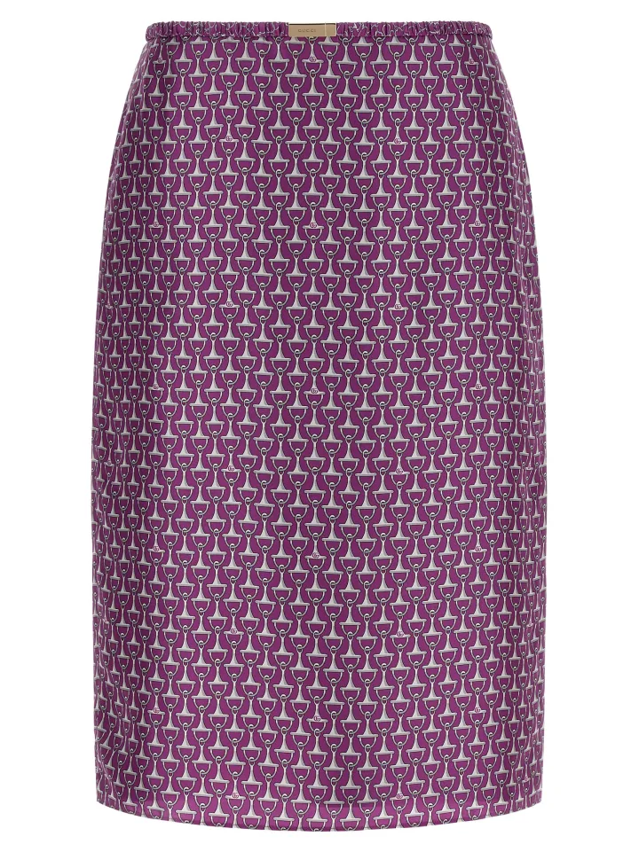 Purple Silk Midi Skirt