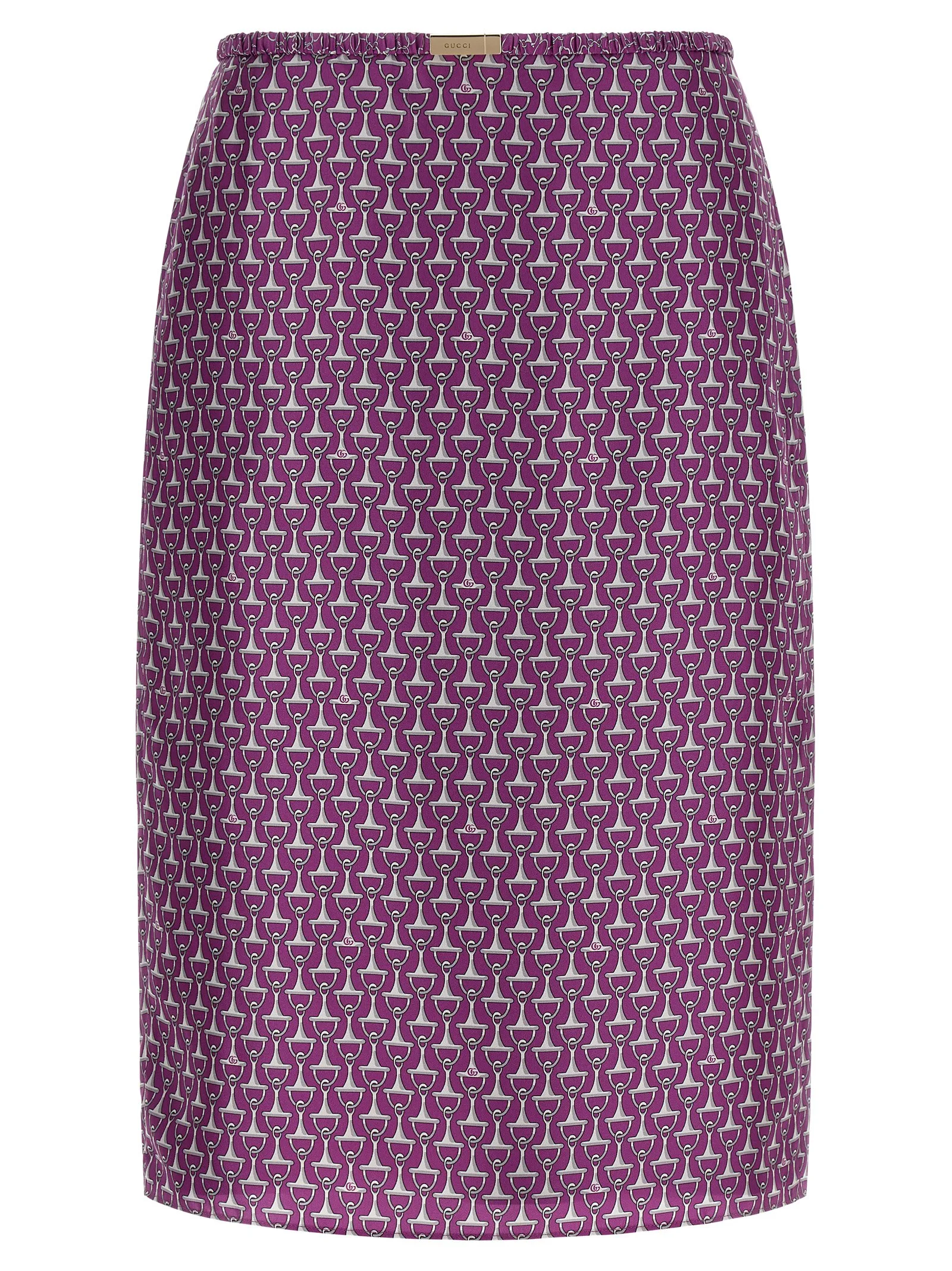 Purple Silk Midi Skirt