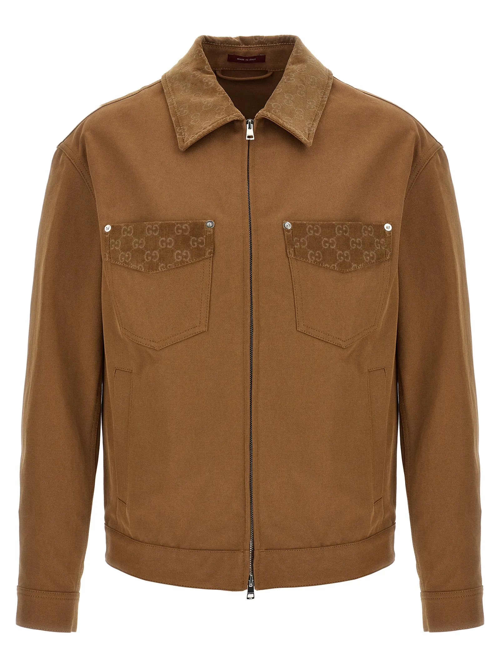 Brown Cotton Full - Length Jacket