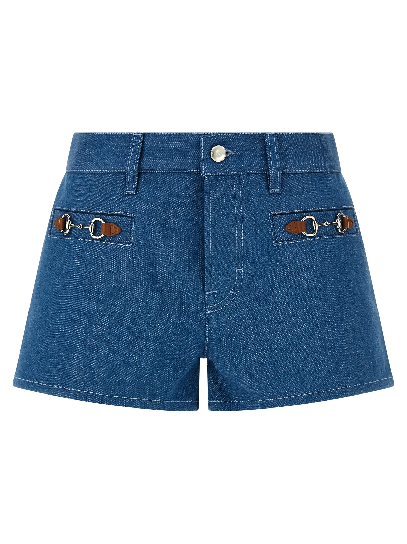Blue Cotton Bermuda Shorts