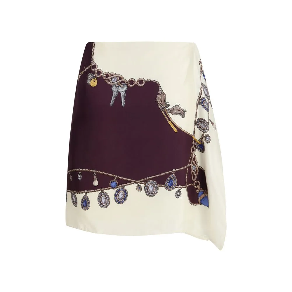 Bordeaux Silk Mini Skirt - Image 2