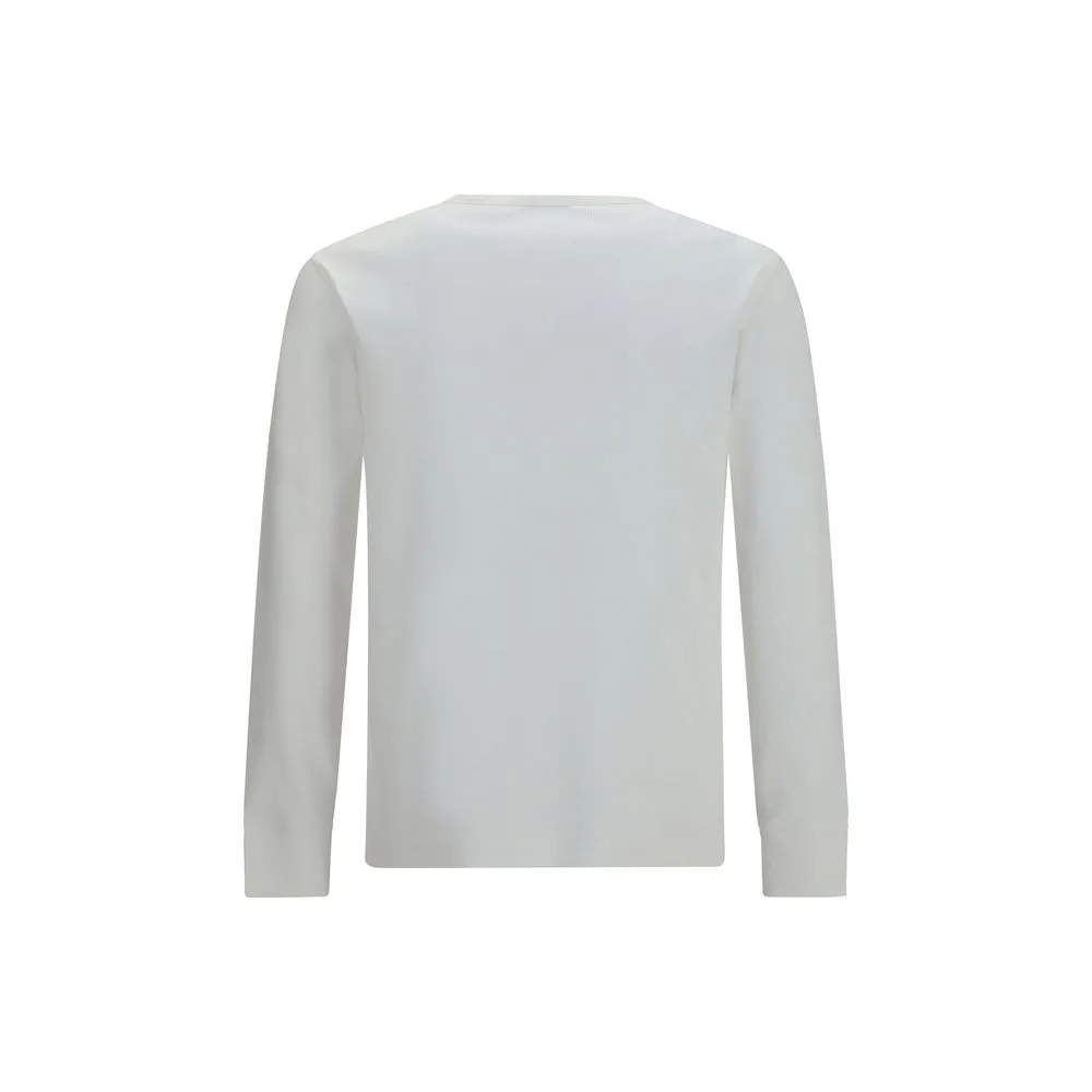 White Cotton Long Sleeve T-Shirt - Image 2