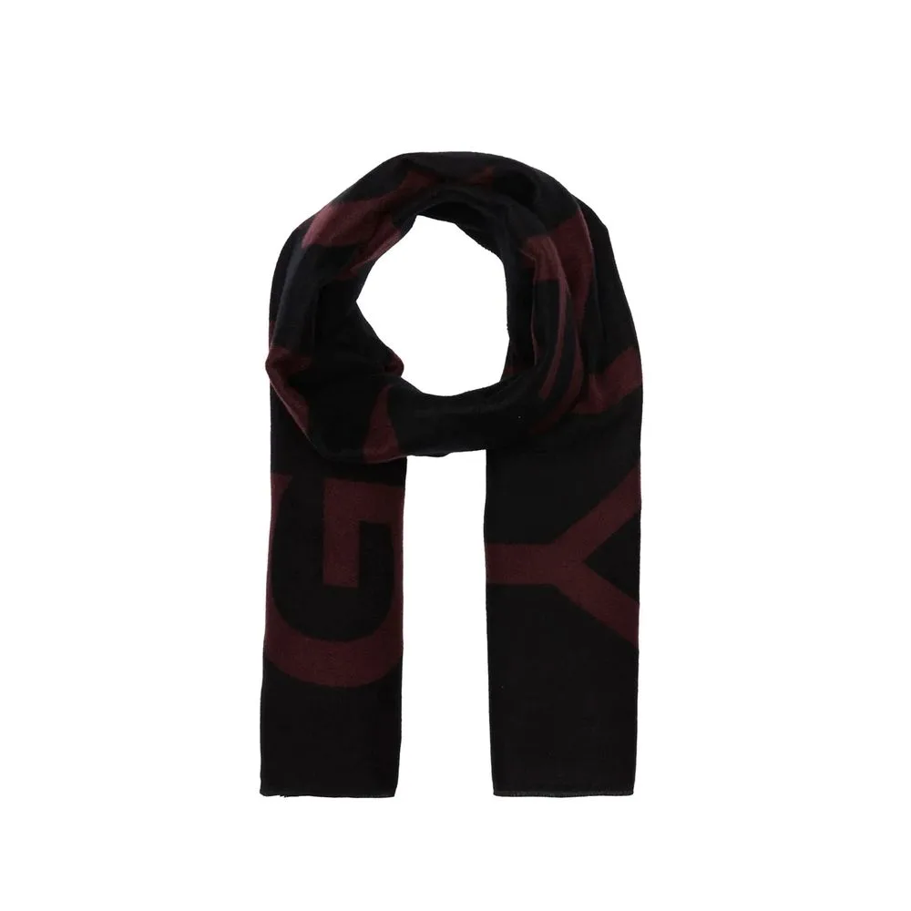 Black Virgin Wool Scarf - Image 2