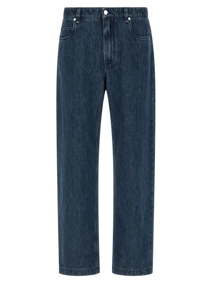 Blue Cotton Flared Jeans