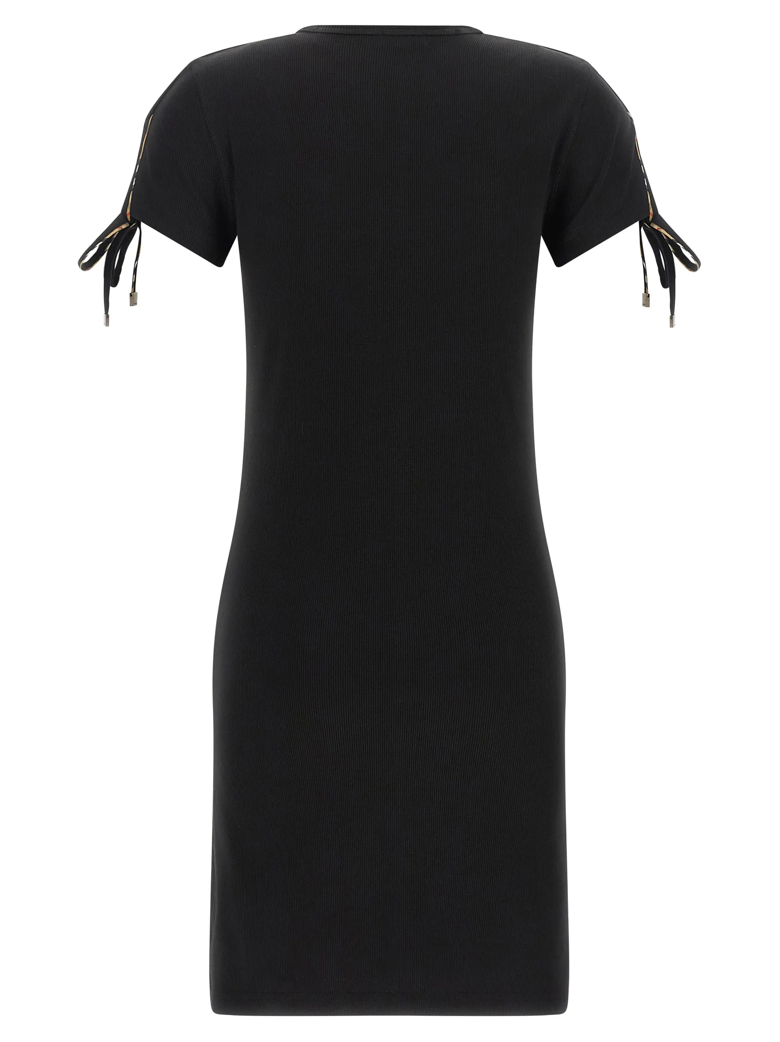 Black Cotton Short Dress - Image 2