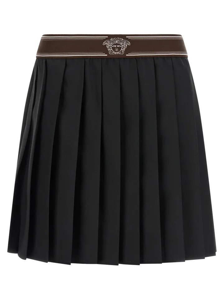 Black Wool Long Skirt