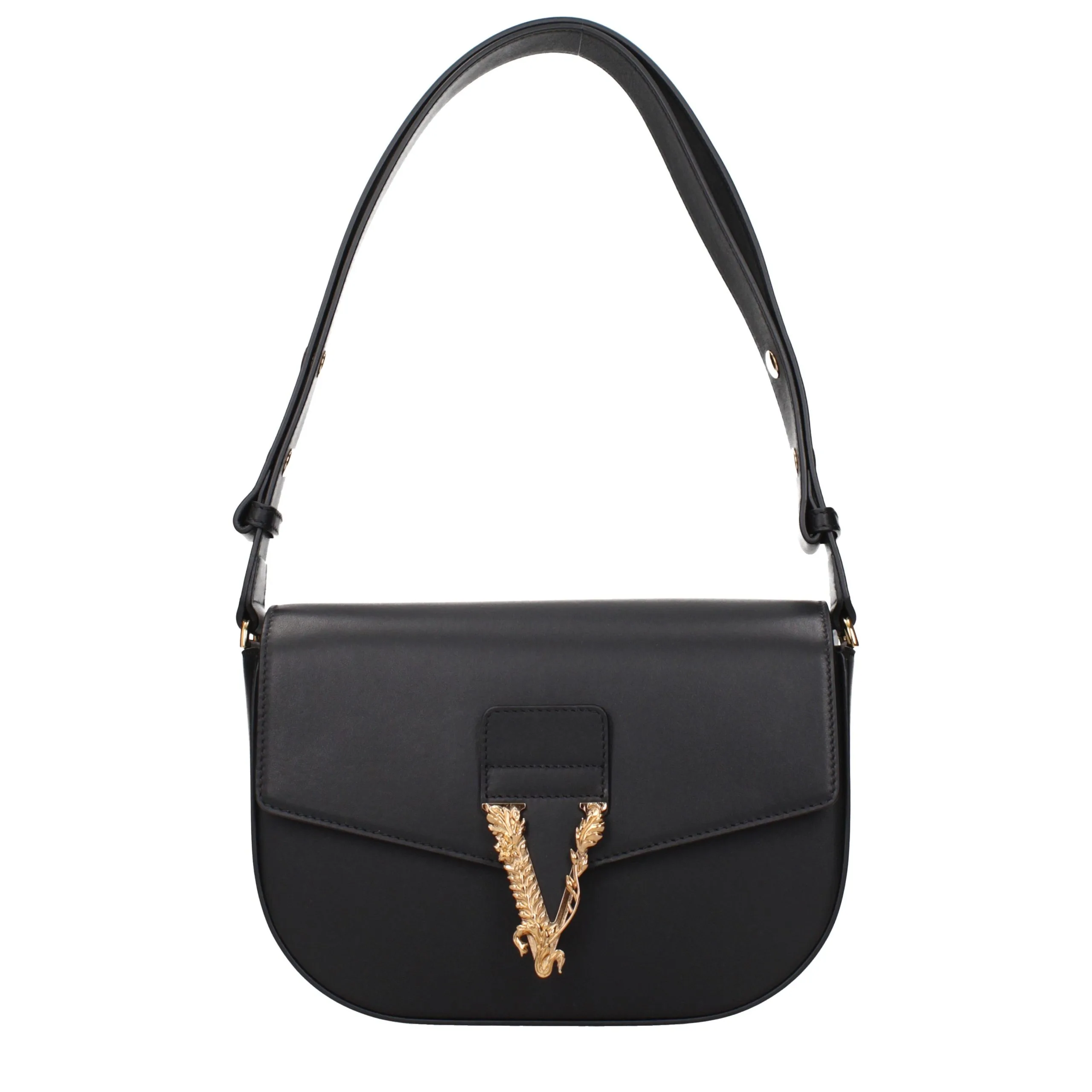 Black Leather Crossbody Bag - Image 2