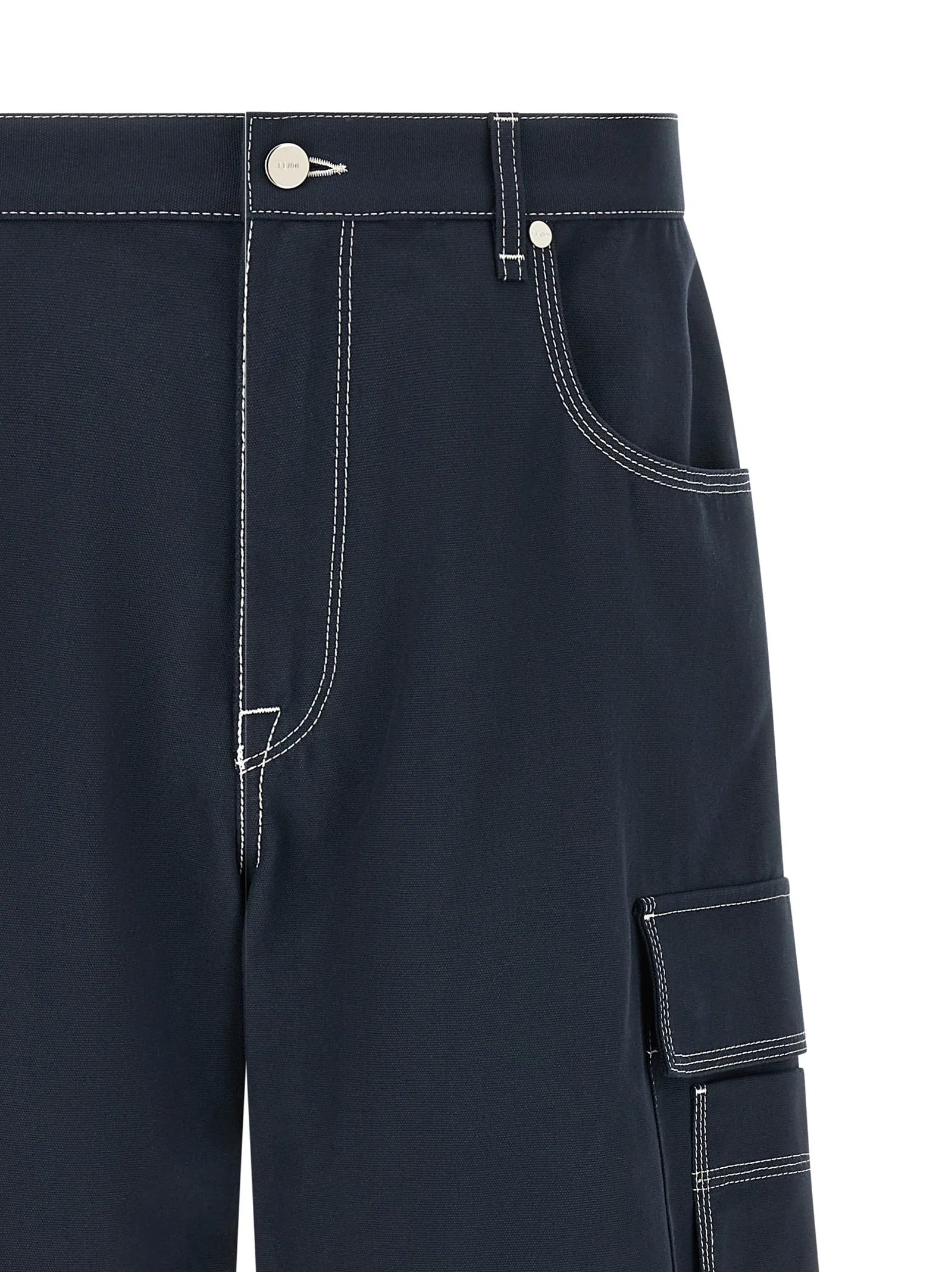 Blue Cotton Bermuda Shorts - Image 3