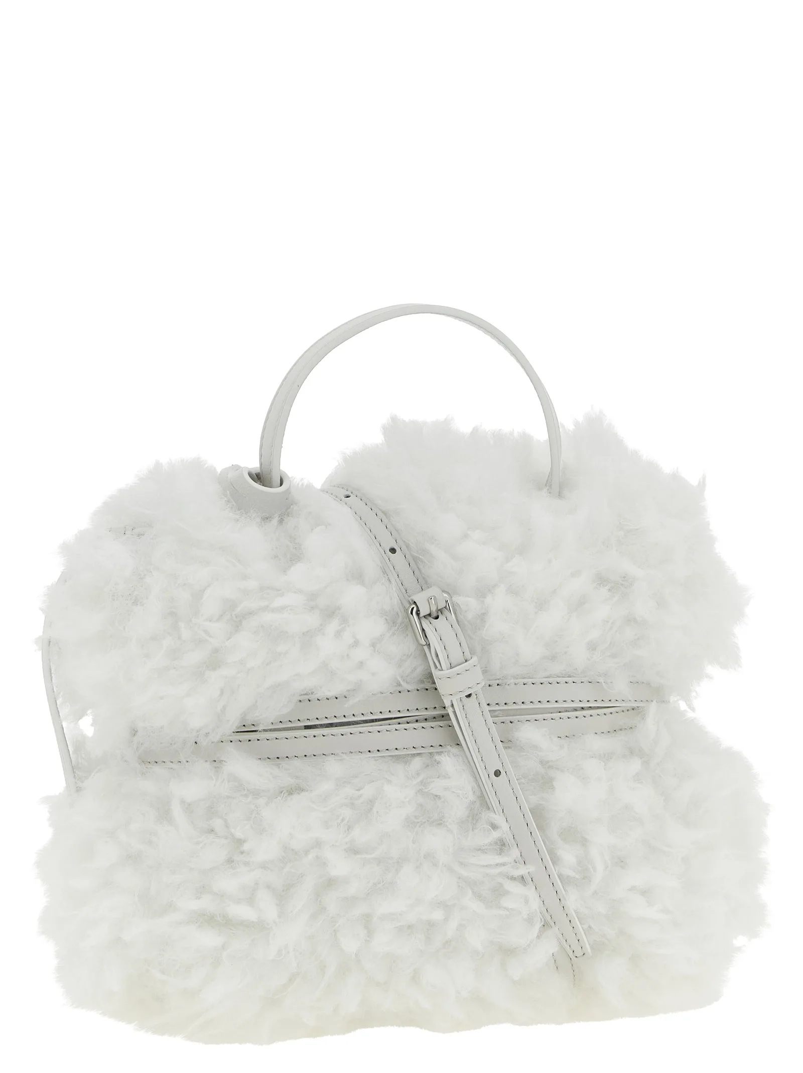 White Leather Handbag - Image 2