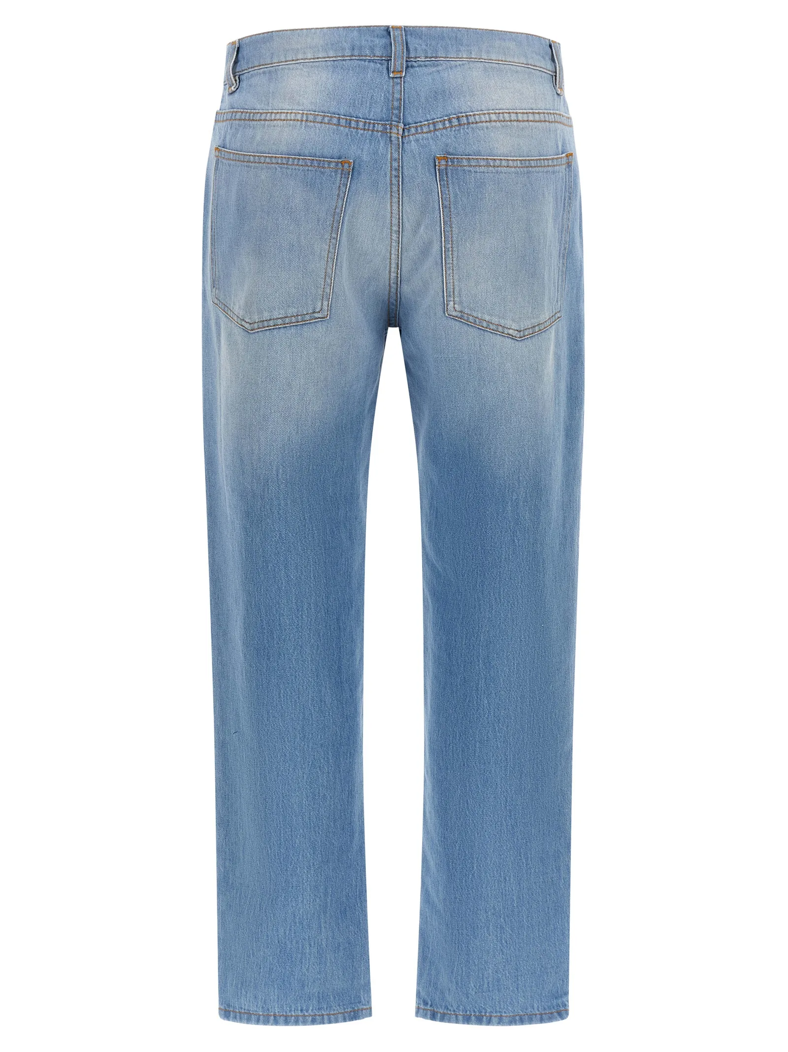 Blue Cotton Straight - Leg Jeans - Image 2