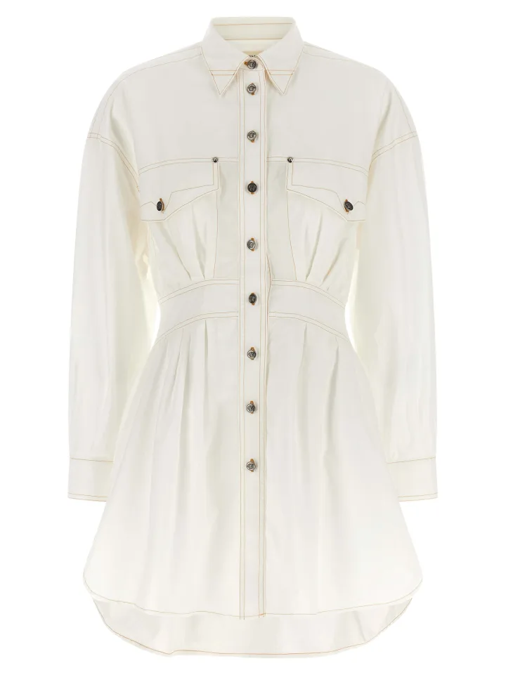 White Cotton Short Dress