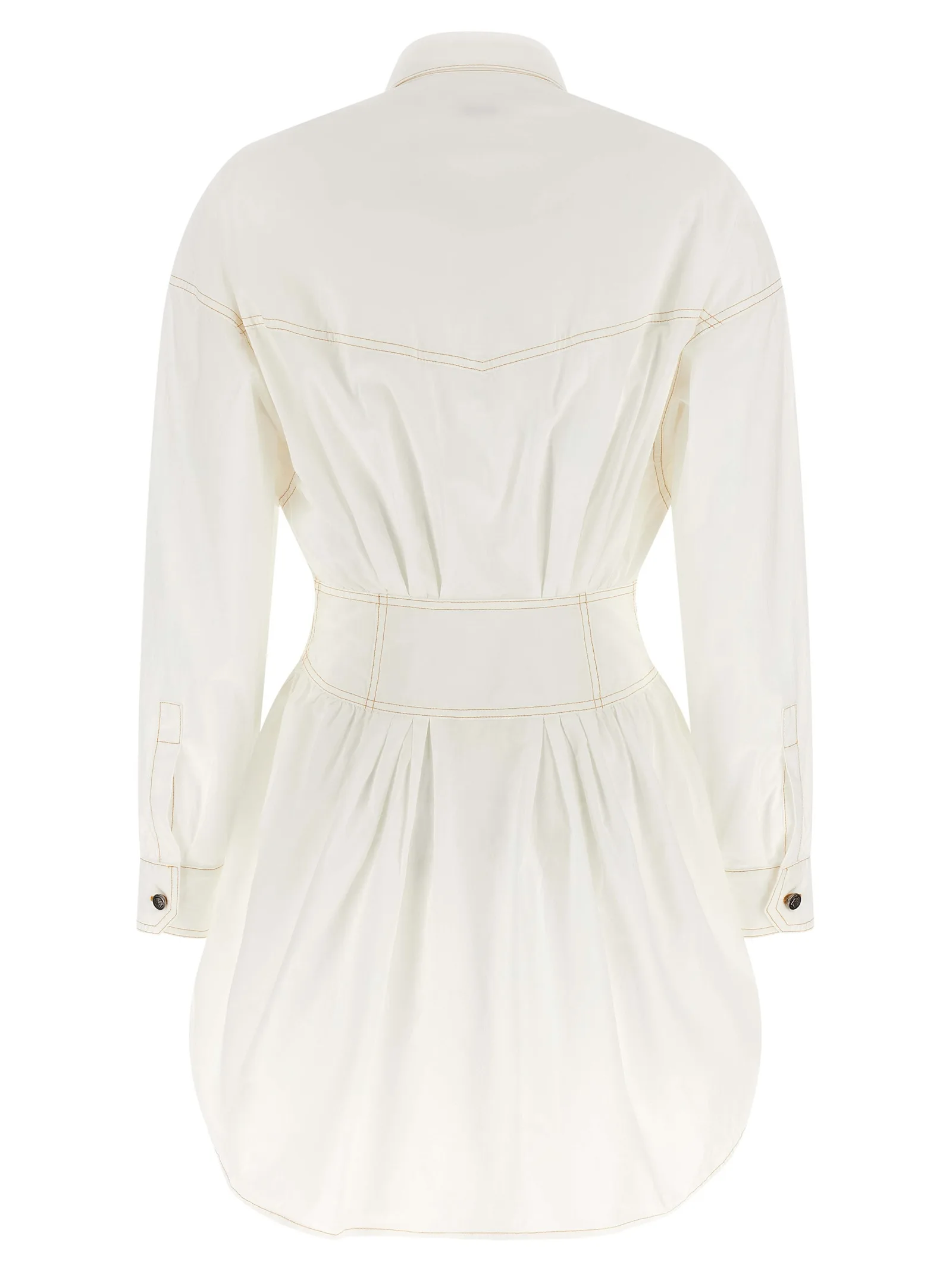 White Cotton Short Dress - Image 2