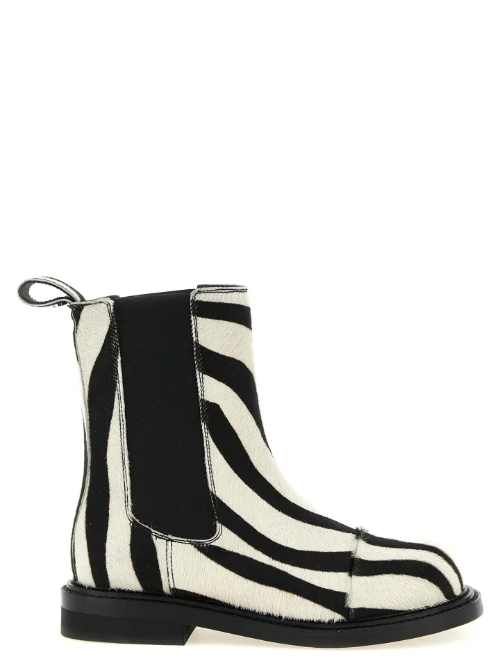 Bicolor Calfskin Ankle Boots
