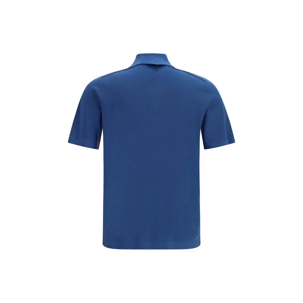 Blue Wool Oves Aries Polo Shirt - Image 2