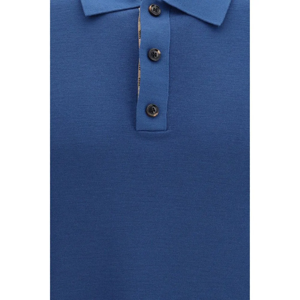 Blue Wool Oves Aries Polo Shirt - Image 3