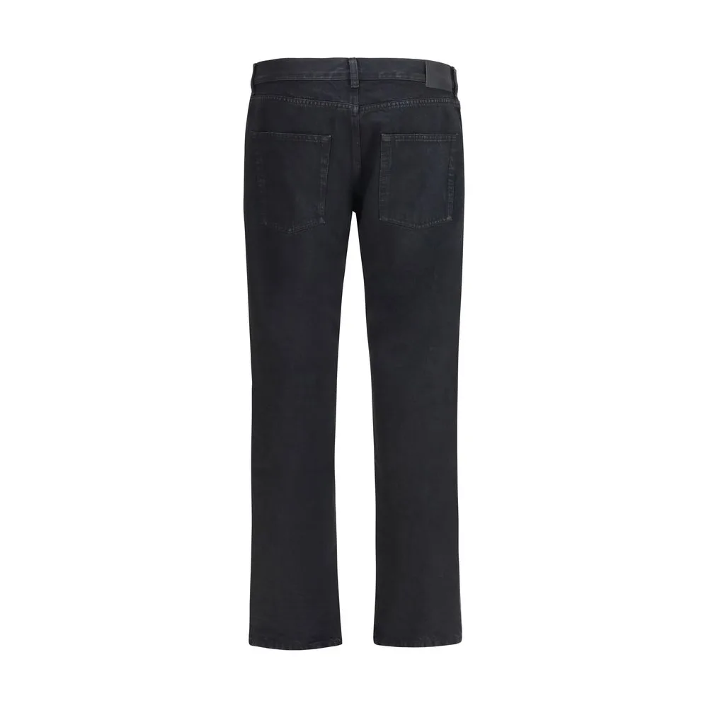 Black Cotton Slim Fit Jeans - Image 2
