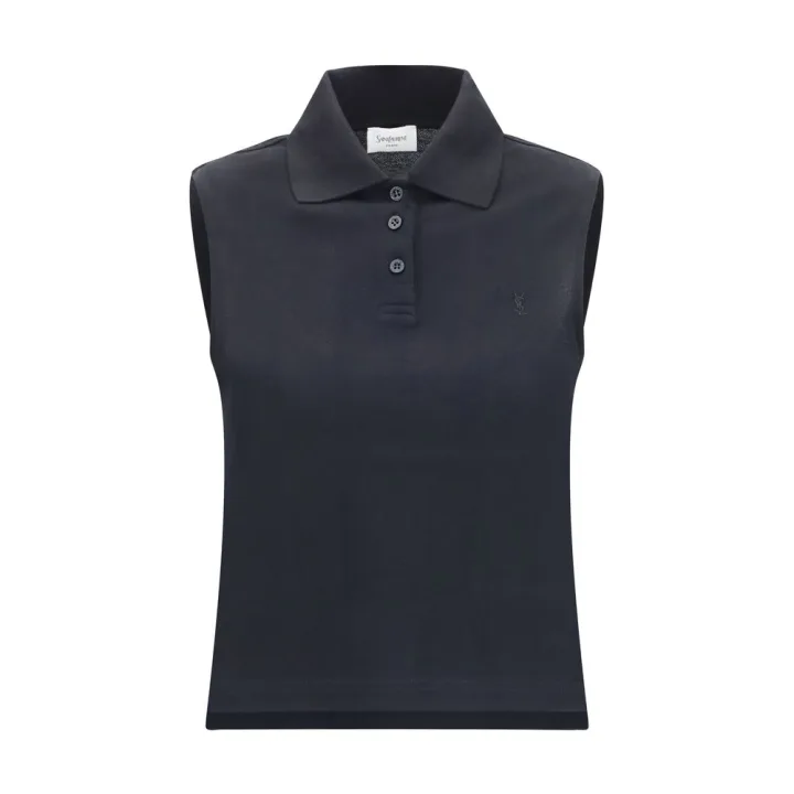 Black Recycled Cotton Polo Shirt