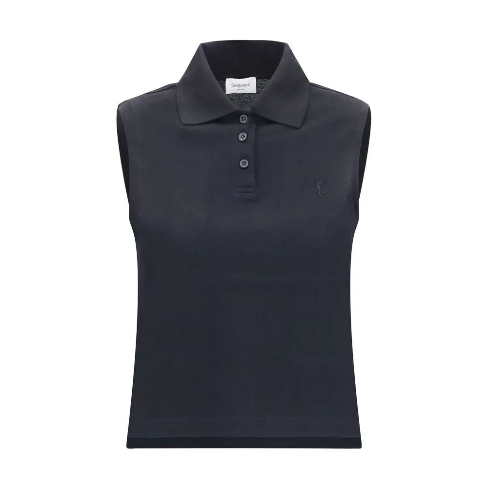 Black Recycled Cotton Polo Shirt