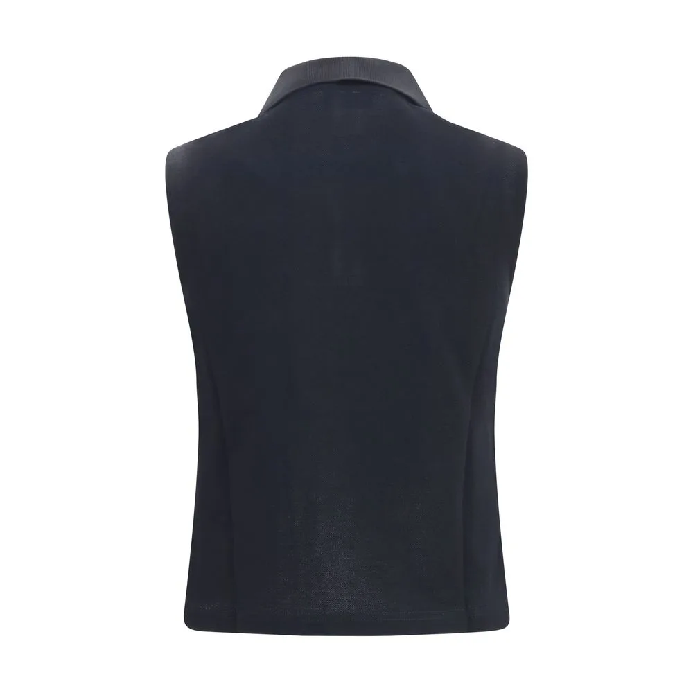Black Recycled Cotton Polo Shirt - Image 2