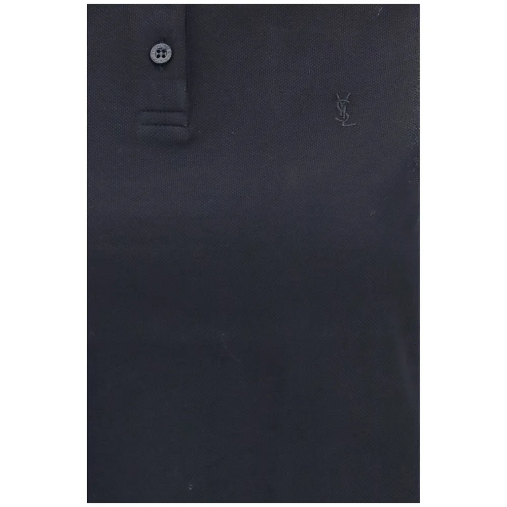 Black Recycled Cotton Polo Shirt - Image 3