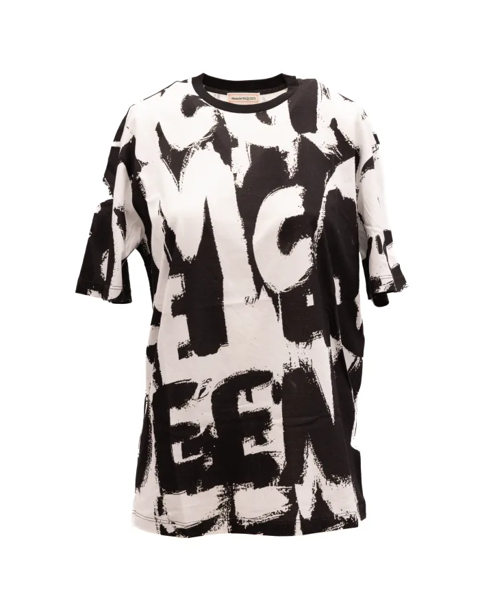 Black and White Cotton T-shirt