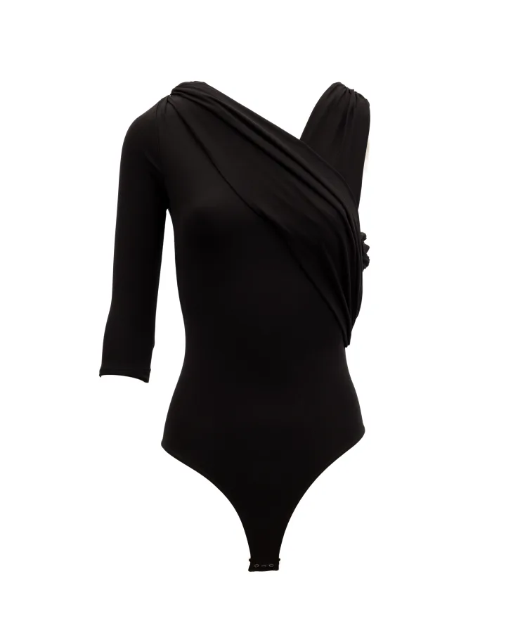 Black Women Viscose Bodysuit