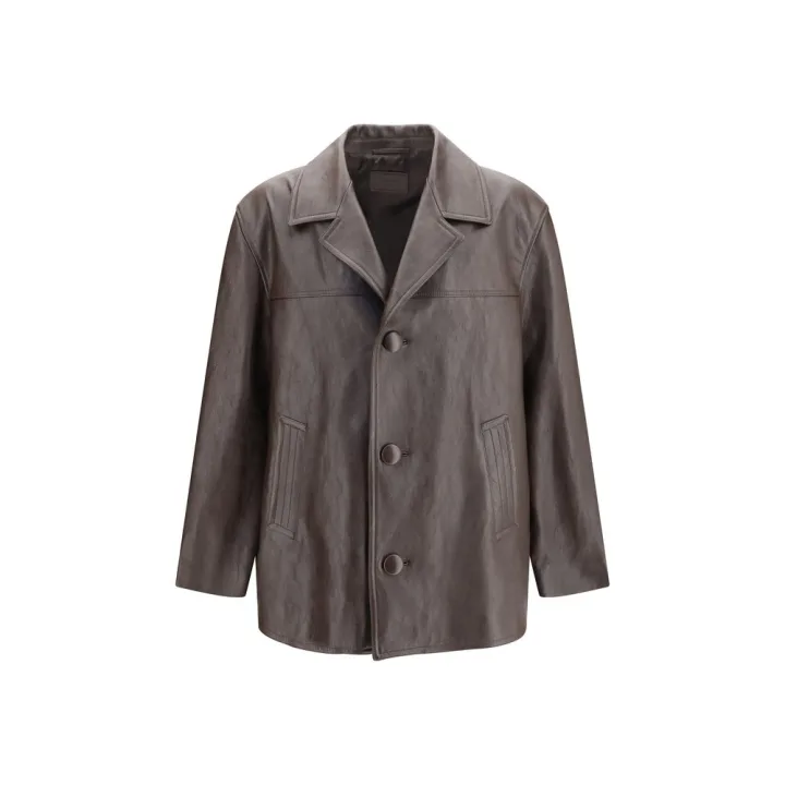 Black Wool Oves Aries Leather Jacket