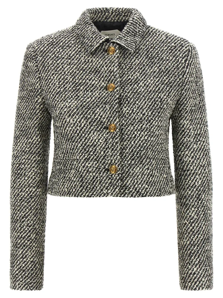 Bicolor Virgin Wool Full - Length Jacket