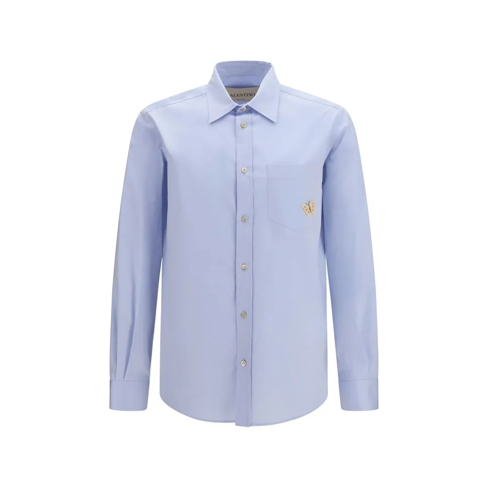 Blue Cotton Dress Shirt