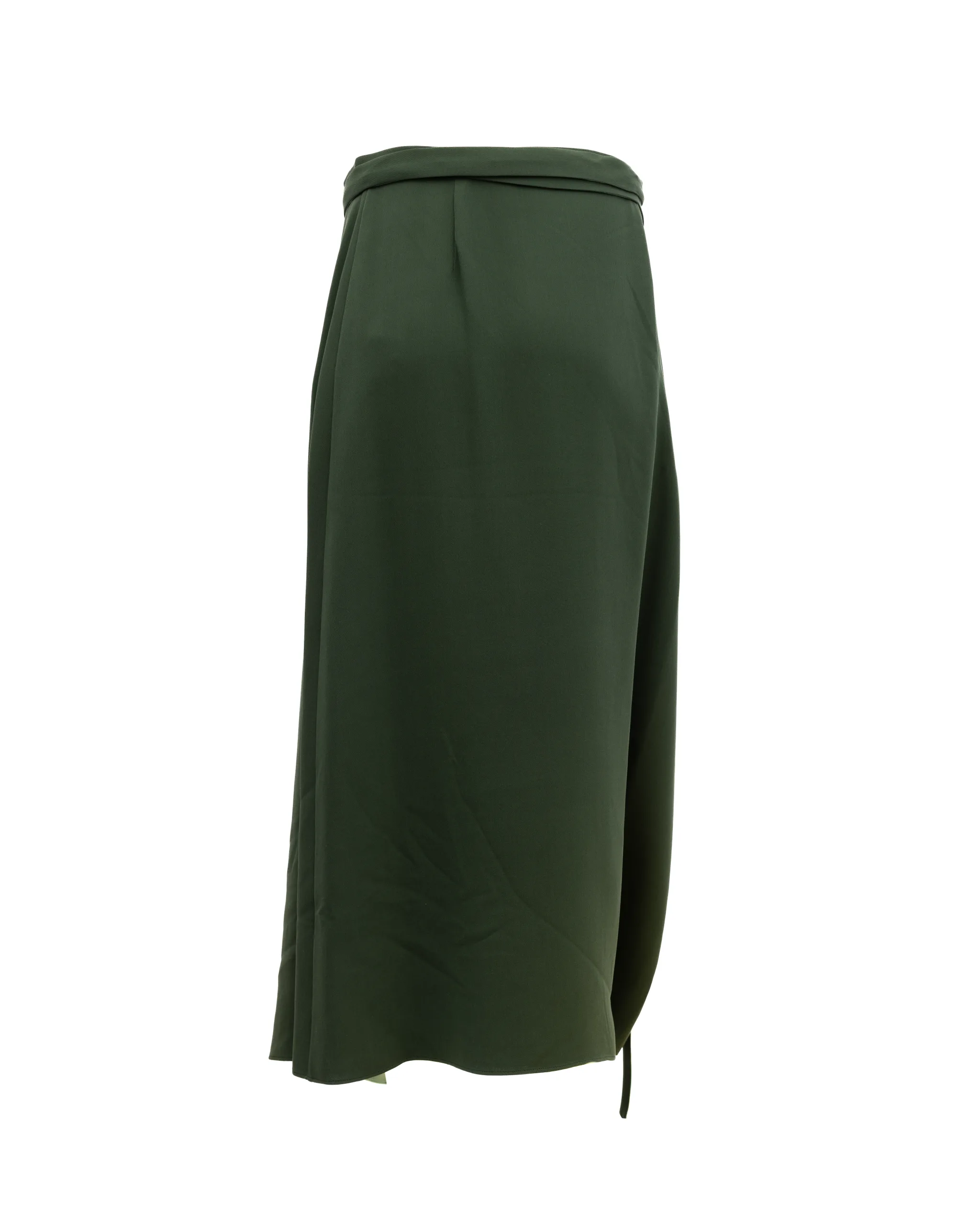 Women Silk Skirt in Dark Green - Image 2